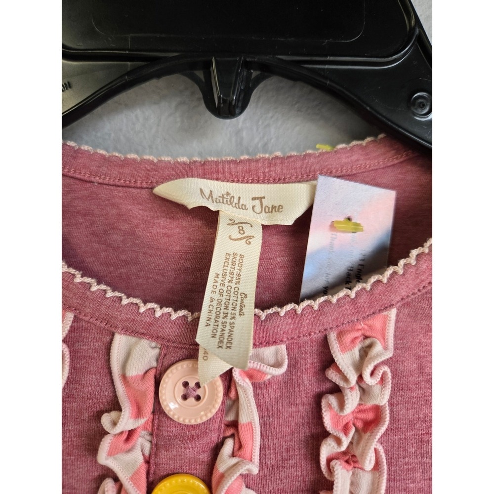 Matilda Jane Jam Session Pink Long Sleeve Peplum Top Girl's Size 8 - Picture 2 of 6